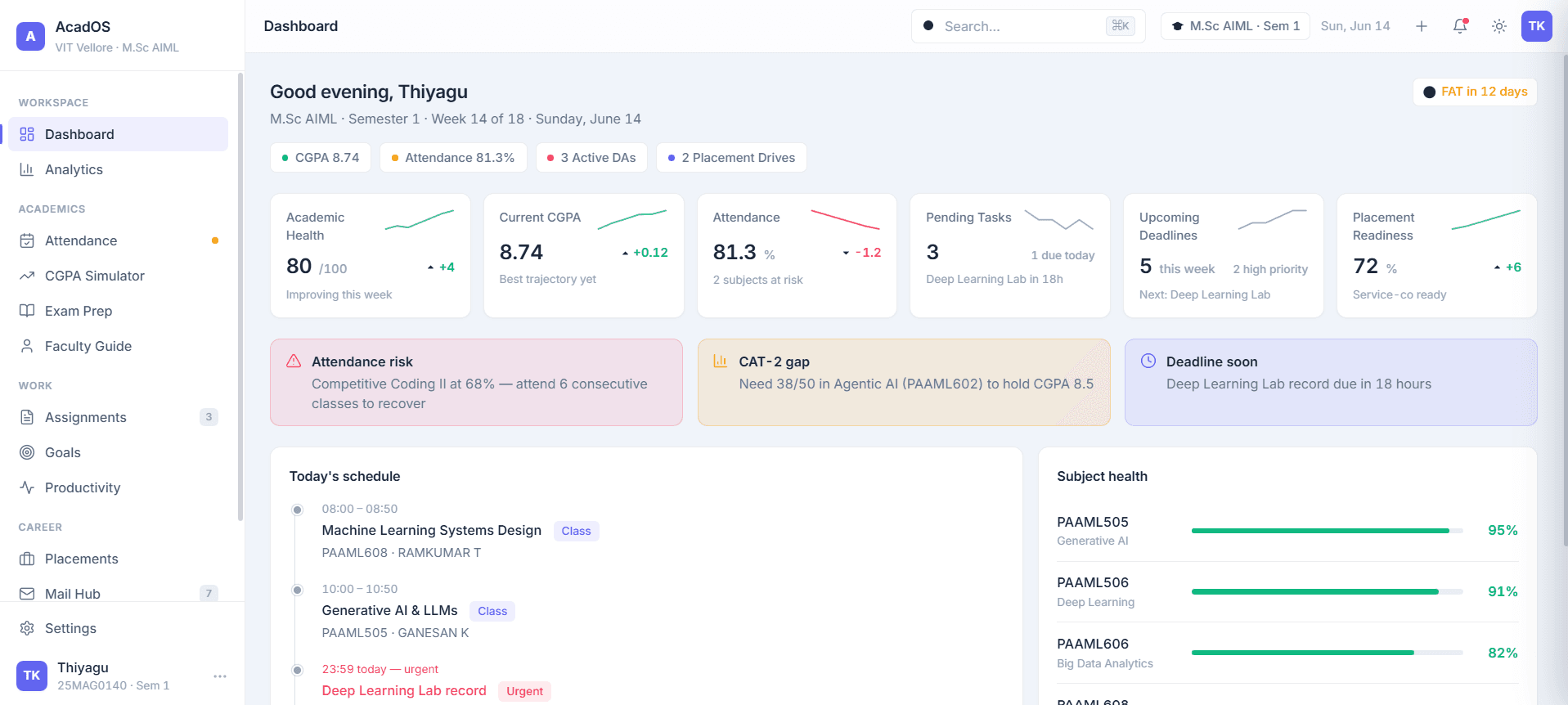 Academic OS (Acadexa) preview